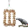 Altre forniture per uccelli Giocattolo per pappagalli Morso da masticare in legno naturale Appeso Gabbia a prova di altalena Salita Accessori per giocattoli da masticare
