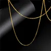 Łańcuchy czyste au750 18k żółte złoto kobiety Perfect cienk o łącze naszyjnik 16-24 cali