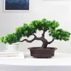 Fleurs décoratives plante artificielle bonsaï en pot pin de bienvenue fausses plantes vertes arbre de simulation pour la maison salon jardin fête décor