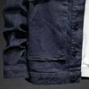 Мужские джинсовые пальто с большими карманами, байкерская джинсовая куртка-карго, мотоциклетная весна-осень, Wed Fi, высокое качество, верхняя одежда большого размера C0Sh #