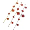 Charme de marque Van Four Bracelet Bracelet Bracelet Fritillaria Red Chalcédoine plaqué rose or