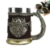 Tasses 600ml en acier inoxydable bière Tankard tasse pour hommes Viking tasse Whisky baril boire partie décorations tasses