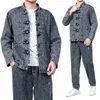 kinesisk stil denimjacka män streetwear orientaliska kläder hösten hane jeans kappa vintage fi hip hop löst outwear jaqueta 31jg#