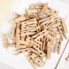 Naturliga träklipp Fotoklämma Klädnypin Diy Wedding Party Craft Decoration Clip Pegs 25/35/45/60/72mm