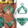 Sexig hög midja plus storlek för 2022 2023 Bulk Shark Skin Vintage Topless Training Beach Women Swimsuit Swime Bikini