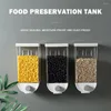 Storage Bottles Bean Rice Organizer Box Clear Grains Tank Jar Shaped Dampproof Seal Food Wall Mount Reusable Cookies