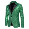 men Shiny Sequin Blazer Glitter Slim Fit One Butt Suit Jacket Party Prom Dr Night Club Stage Costume Male Tuxedo Suit Coat b6zX#