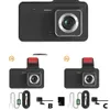 ترقية Dash Cam 24H Car DVR Cameras 1080p فيديو مسجل سيارة مزدوجة عدسة سوداء Box Dashcam Camcorder مرآة المسجل