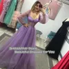 Urban Sexy Dresses Shimmer Lavender Tulle Prom Puff Long Sleeves Sweetheart Bones Floor Length Evening Gowns Women Formal Dress yq240327