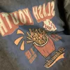 Herren-T-Shirts American Main Street Retro Old Tie-Dye Pommes gedrucktes Kurzarm T-Shirt Männer und Frauen modische Hip-Hop-Hälfte Hälfte 240327