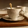 Tazze Piattini Modello Castello Retro Forno Trasformazione Carosello Tazza da caffè in ceramica Piatto Tè pomeridiano e piattino Tazze Regalo