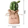 Decorative Flowers Burlap Cactus Mini Pot Artificial Plant Office Desktop Decoration Simulation Home Decor Indoor Outdoor