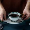 Bowls SpecialColor Ceramic Coffee Cup And Saucer Set Fashion Design Cafe Espresso Tea European Pastoral Style Teacup Beautiful Gi