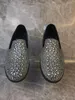 Chaussures décontractées Qianruiti luxe à la main strass mocassins hommes cristal robe de soirée de mariage bout rond Oxford pour homme
