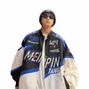 gmiixder motocicleta uniforme de beisebol americano streetwear masculino oversize vintage jaqueta de corrida vintage bordado bombardeiro jaqueta 34p3 #