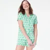 Designer Pajama Preppy Monkey Pjs Y2k Womens Printed Lapel Short Sleeved Top and High Waisted Shorts Two-piece Casual Wear 240301ea38