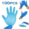 Disposable Gloves Blue Latex Dishwashing Kitchen Work Rubber Garden 100pc