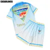 Novo estilo casablanca camisa conjunto camisas dos homens terno casablanc camisas verão roupas de praia casa blanca designer camisas casuais tamanho dos eua M-3XL