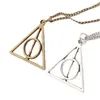 Pendant Necklaces Vintage Stylish And Minimalist Deathly Hallows Triangle Character Movie Fashion Jewelry No Rotation Necklace Wholesale