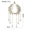 Hårklämmor Alloy Pearl Rhinestone Tassel Holder Korean Style Hairpin Accessories Wheat Horsetail Spuckle Women Clip