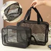 Aufbewahrungstaschen Tragbare Duschtasche Schnell trocknender Toilettenartikel-Organizer mit Kapazität für Fitnessstudio Camping Mesh Tolle Kosmetik