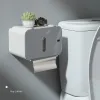 Hållare induktion toalettpappershållare hyllan automatisk papper ut wc pappers rack väggmonterat toalettpapper dispenser badrumstillbehör