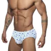 Men's Swimwear Sexy Print Pouch Swimwear Mens Swim Briefs with Pad Man Swimming Trunks Fast Dry Beach Surf Bathing Suit Bikini Men Swimsuit 24327