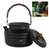 Bouteilles d'eau 1.4L Bouilloire de camping portable avec poignée Bouillante Bouilloires en métal pour la cuisine de voyage en plein air