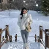 Frauen Pelz 2024 Winter Yi Mengling Gleichen Stil Antike Umweltschutz Stehkragen Kurzen Nachahmung Plüsch Mantel