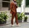 Brown Fi ternos masculinos formais para festa de casamento Custom Made Blazer Define noivo 3 peças jaqueta + calças + colete traje Homme G2gr #