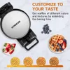 Waffle Maker, Double Layered Belgian Maker 180 ° Flip, 8 Pieces of 1400W Waffle Iron, Rotating Non Stick Discs, with Removable Drip Tray for Easy Cleaning,