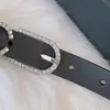 CH belt 20MM woman belt designer Encrusted with Swarovski crystals calfskin Only selling leather belts Complimentary belt buckle birthday present 014