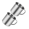 Kupalar 2 adet paslanmaz çelik su bardağı bardaklar kahve kupası açık içme çok amaçlı kap kapsayıcı küçük