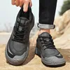 Casual Shoes Outdoor Men Teking Breattable äkta läder sneakers tränare bekväma promenad camping