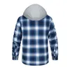 Magcomsen Men Hooded Flanell Jacket Winter Warm Coat Autumn Plaid Shirt Jacket Windbreaker With Hood 131Z#