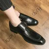 أحذية غير رسمية أزياء رجال ملابس كلاسيكية جلدية لحفل الزفاف شقق الأعمال المتساقطة على المصمم للرجال الأسود الرسمي