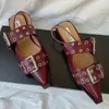 Moda sandali di grandi dimensioni scarpe basse da donna calzature calzature da esterno femminile cinturino con fibbia a punta scarpe eleganti da donna con ballerine