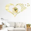 Wall Clocks Top Quartz Europe Style Hearts Decor Clock Modern Design For Living Room Mirror Acrylic Material Sticker