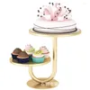 Storage Bottles Two-tier Ornament Gold Wedding Dessert Table Ornaments Props Cake Plate Iron Snack Rack Birthday Party Supplies