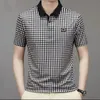 Sommer Männer Plaid Kurzarm Polo Shirt Koreon Grundlegende Streetwear Fashion Männlichen Kleidung Business Social Casual Lose Tops 240318