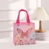 Gift Wrap 4Pcs Butterfly Party Favors Bag Pink Purple Flowers Bags For Girls Birthday Baby Shower Supplies