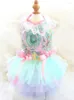 Dog Apparel Handmade Fresh Design Clothes Pet Dress Princess 3D Embroidered Pearl Lace Collar Tutu Cat Costume Candy Color Cute