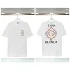 Polo Casa Blanca Mens T Shirt American Fashion Märke Pure Cotton Double Yarn Printed T-shirt med korta ärmar för män EJPN