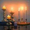 Ljusstakar svart/guldhållare för pelare ljusstake stativ halloween påsk bondgård öppen spis hem bord mittpiece dekorativ