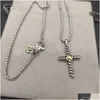 Pendant Necklaces Cross Necklace For Men Dy Jewelry Retro Vintage Designer Mens Chain Sier Man Chains Boyfriend Birthday Party Gift Otnfj