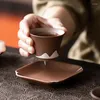 Tazze Piattini Piattino per tazza da tè in ceramica vintage Tappetino quadrato Utensili da cerimonia a prova di calore per la casa