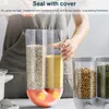 Storage Bottles Grain Dispenser Container Wall Mounted Food Tank Kitchen Dual Bins Box Clear Window Rice Cereal Jar Blue L