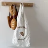 Sacos de compras Armazenamento Pão Francês Saco Dobrável Criativo Tote Nylon Cartoon Eco Impermeável Reutilizável Alimentos