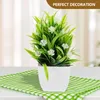 Decorative Flowers Artificial Potted Plant Indoor Fake Bonsai Plants Desktop Decor Ornament Plastic