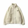 Hip Hop Winter Fleece Fluffy Jacket Streetwear Harajuku Fuzzy Zipper Coat Uomo Autunno Tinta unita Giacche leggere Nero Beige l2X1 #